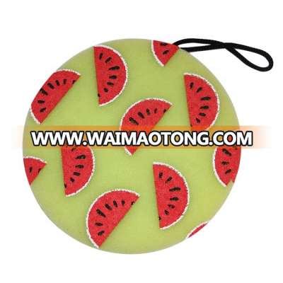 Watermelon Print Round Bath Sponge For Body Clean