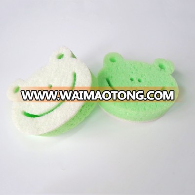 High Quality Frog Shape frog soft baby bath sponge for kids 2017skin care exfoliation