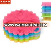 Wholesale Kitchen Soft Colorful Silicone Cleaning Scrub Brush For Dishes